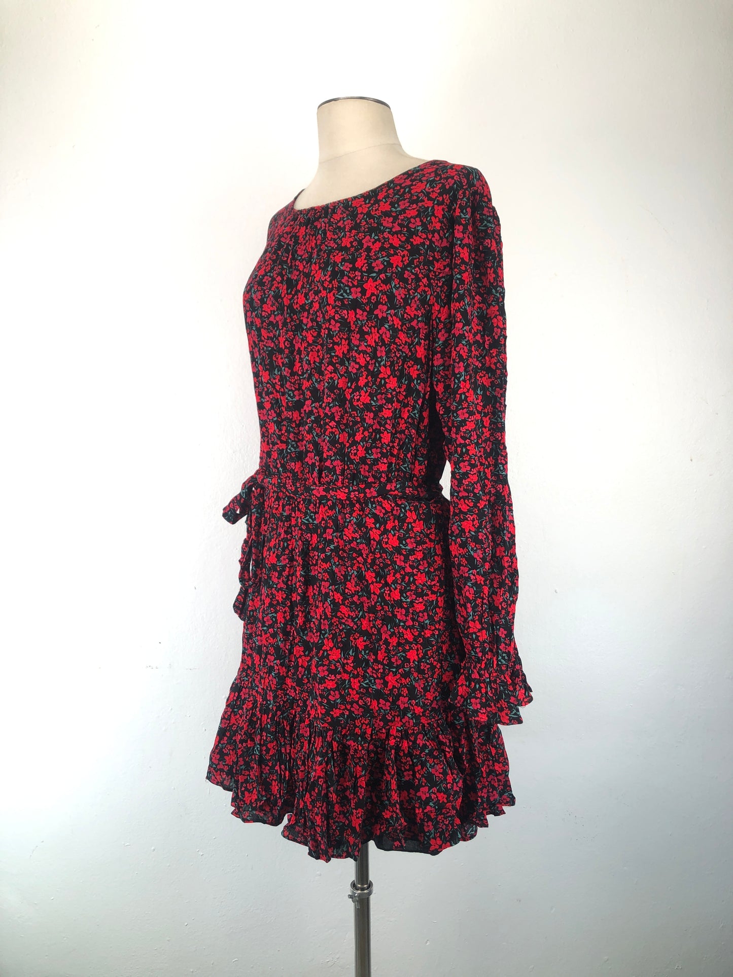 Vestido Rojo de Floral Smart