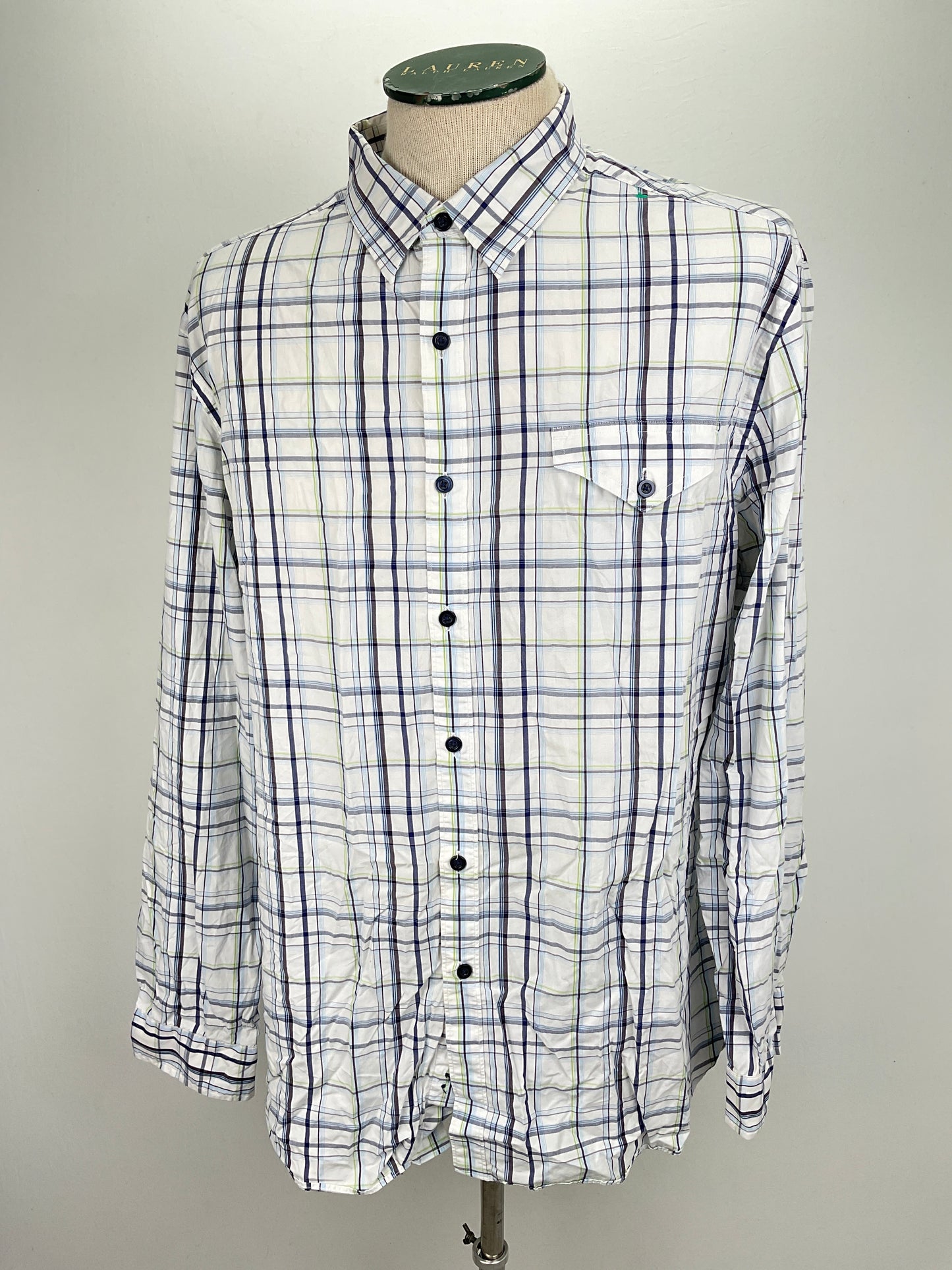 Camisa Blanco de Cuadro Made