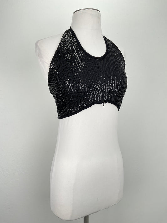 Blusa Negro de Brillo Shein