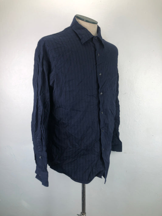 Camisa Azul Marino De Rayas Apt.9