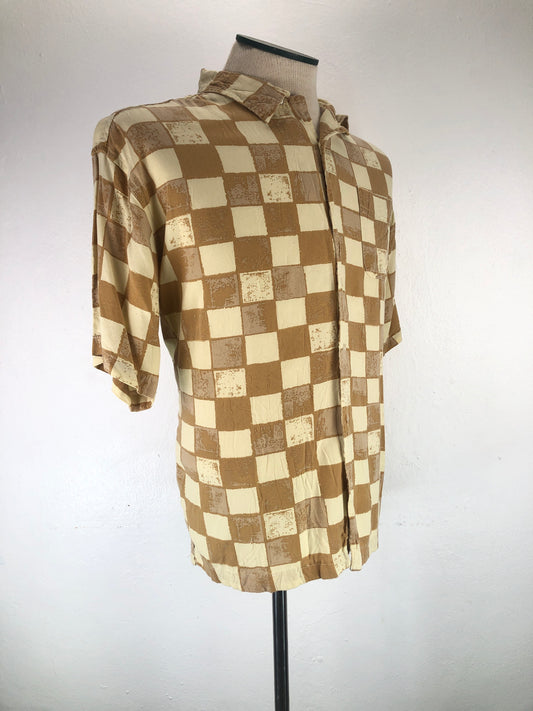 Camisa Crema de Cuadro Massive
