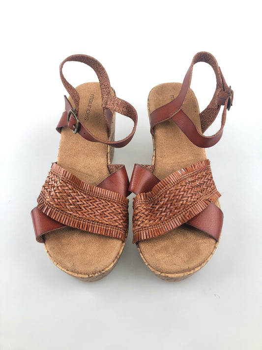 Zapatilla Marron de Tacon Mau rices