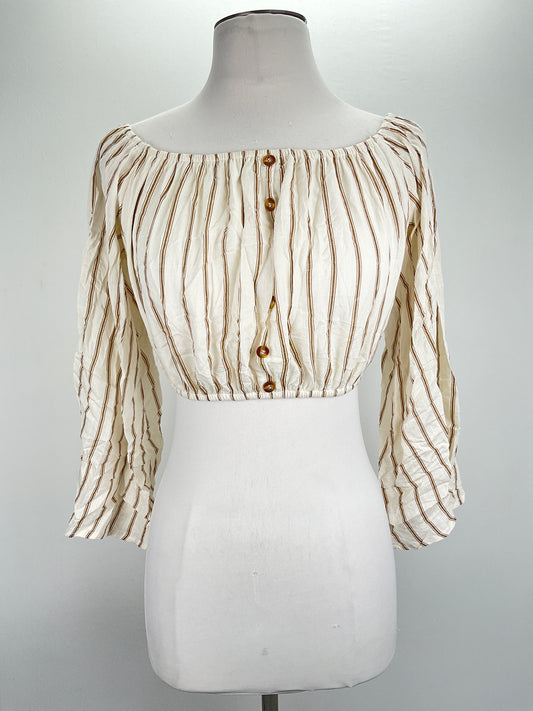 Blusa Crema de Rayas Papaya