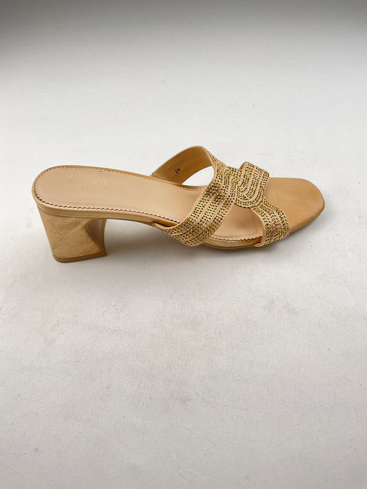Zapatilla crema brillo crown