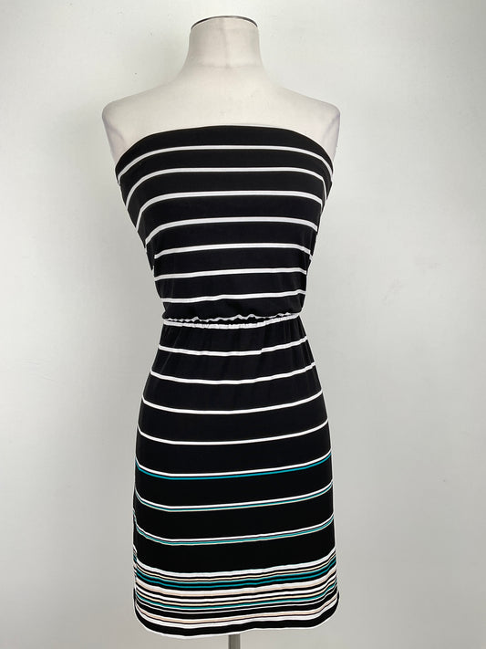 Vestido Negro De Rayas White Black