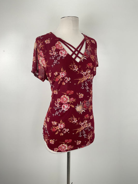 Blusa Rojo vino Floral No Boundaries