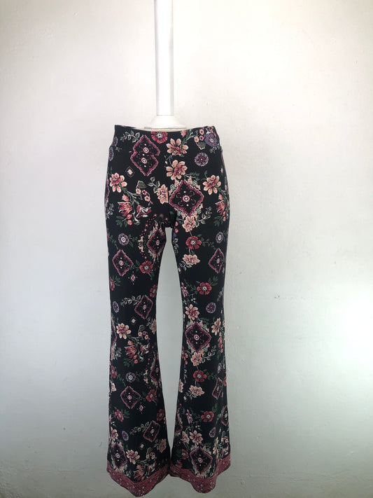 Licra De Mujer Floral Negra BCX
