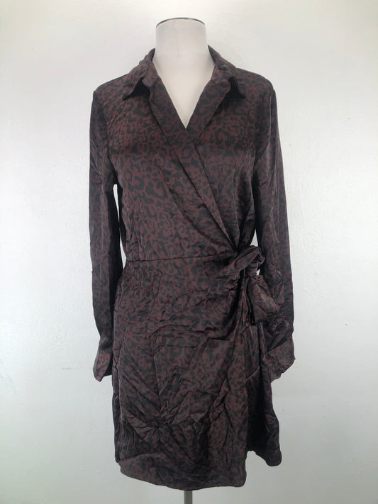 Vestido Tipo Camisero Rojo Vino de Lunares Scoop