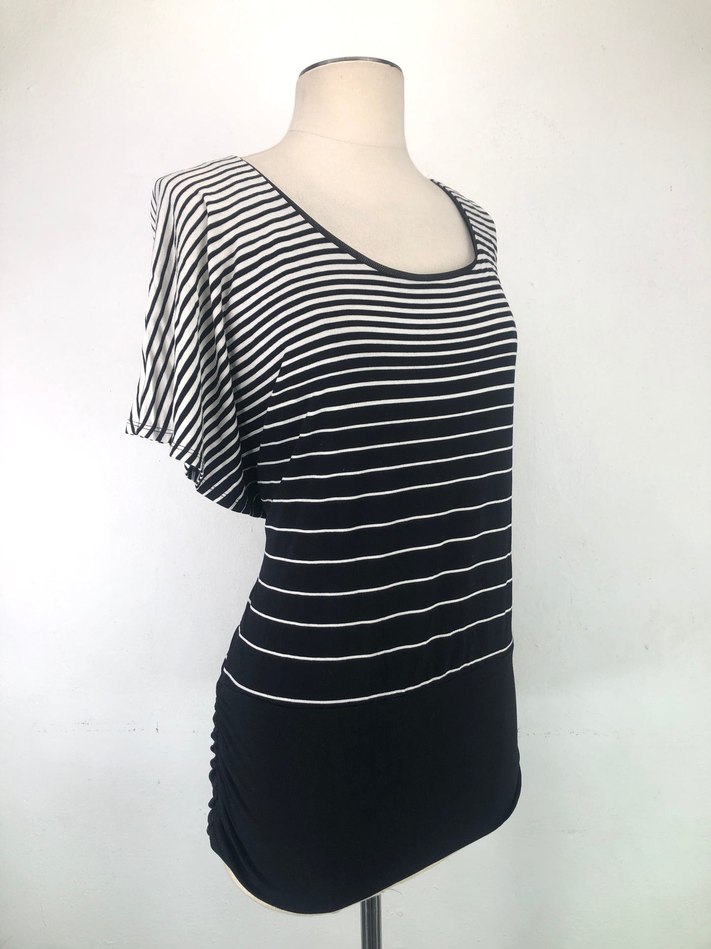 Blusa Negro de Rayas White Black