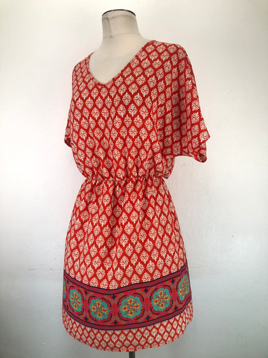 Vestido Rojo Floral Alya