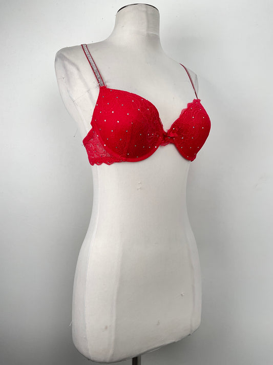 Brasier Rojo de Brillo Kiss Tell