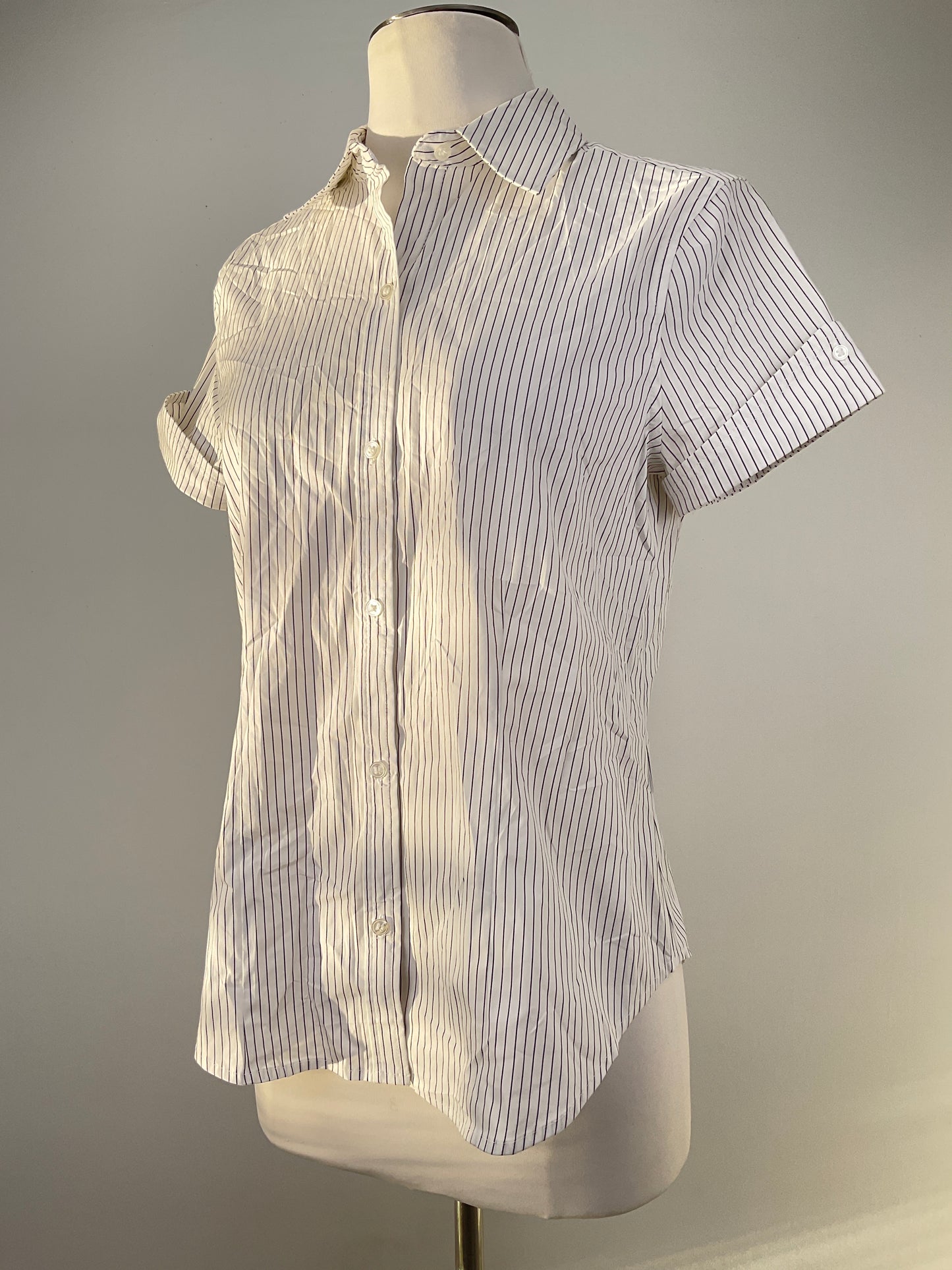 Camisa Blanco de Rayas Liz Claiborne