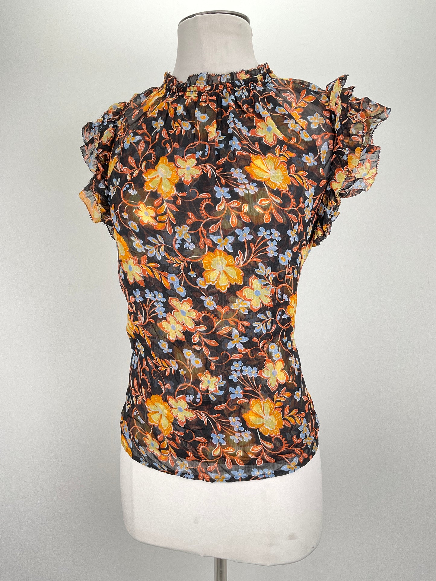 Blusa Negro Floral Old Navy