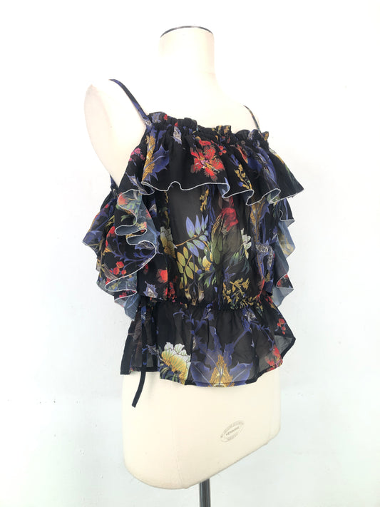 Blusa Negro de Floral Guess