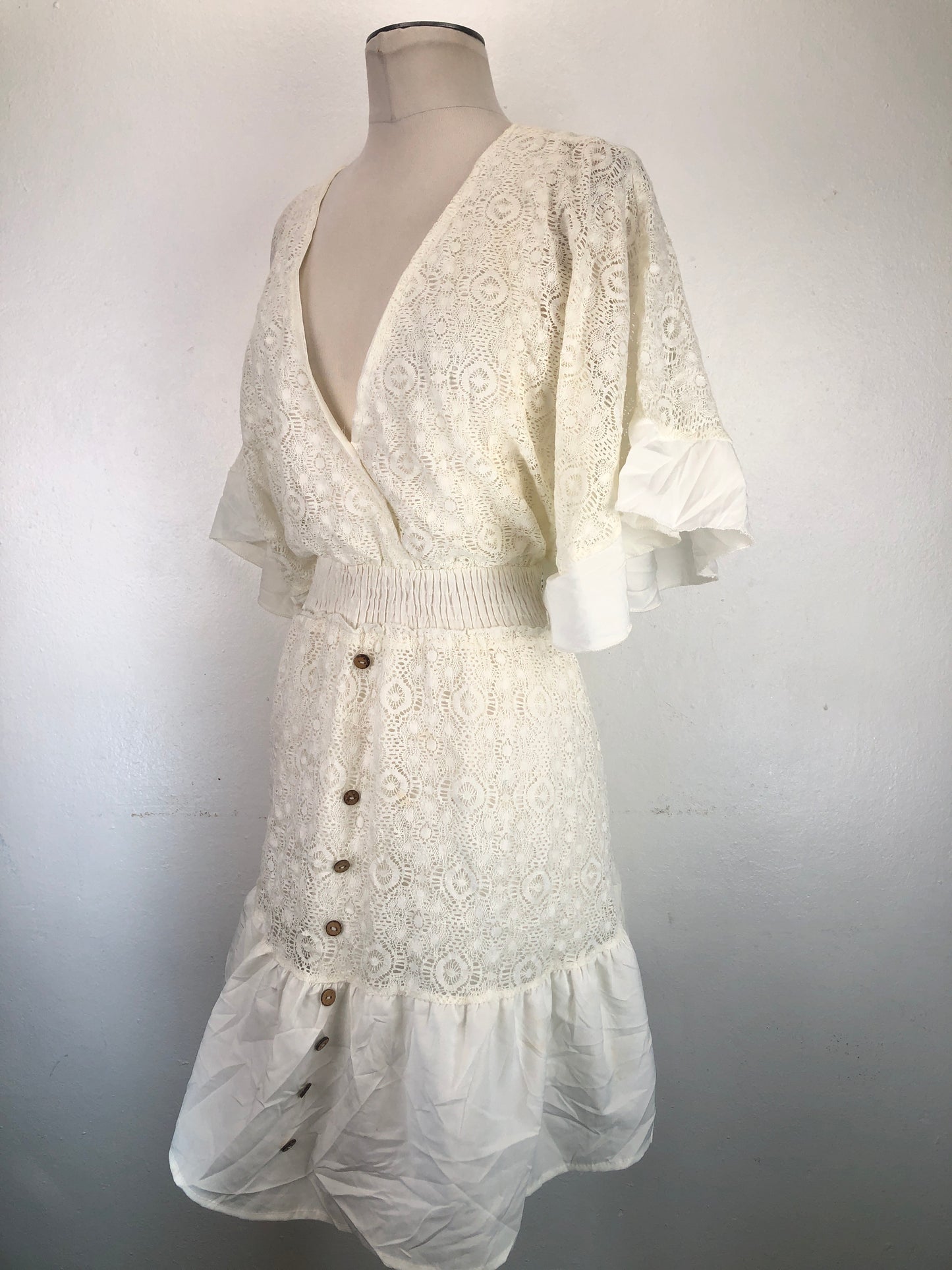 Vestido Beige Floral Variangis
