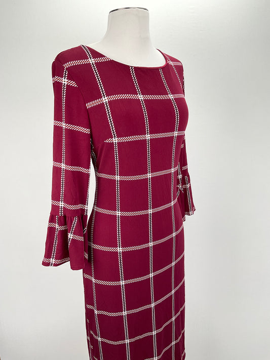 Vestido Rojo vino de Cuadro Liz Claiborne