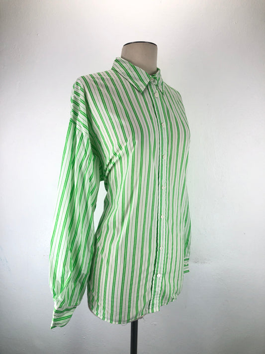 Camisa Verde Rayas Stradivarius