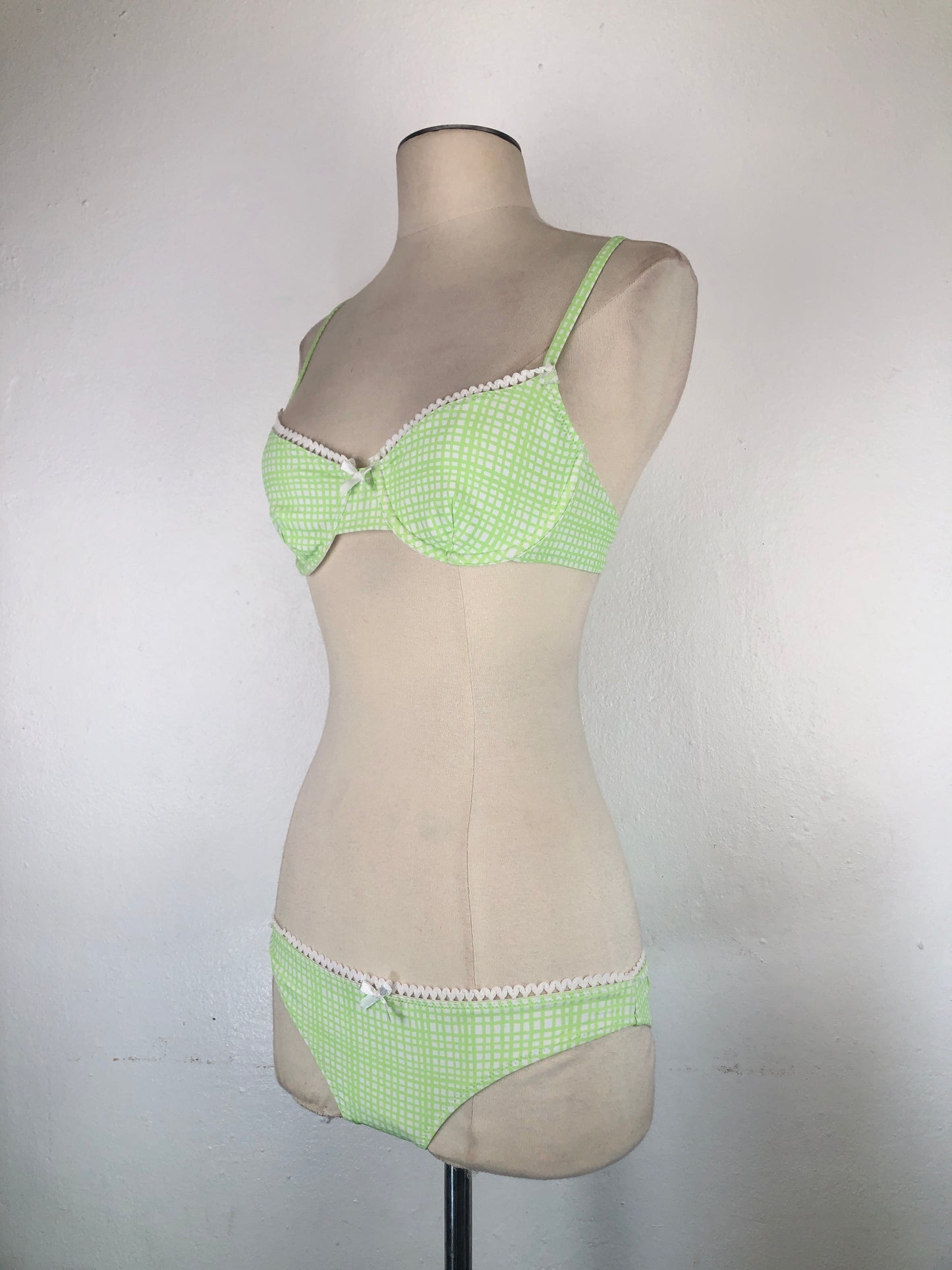 Trajer De Baño Verde Cuadro Solid striped