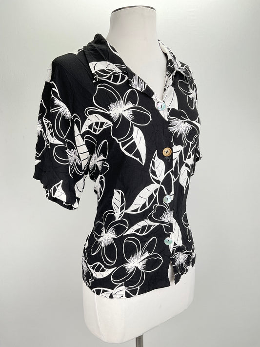 Camisa Negro Floral Clio