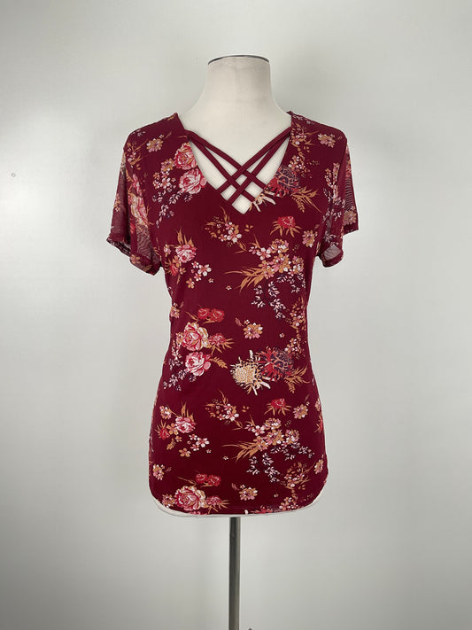 Blusa Rojo vino Floral No Boundaries