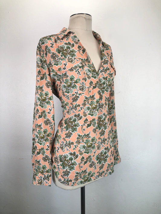 Camisa Naranja Floral Ann Taylor