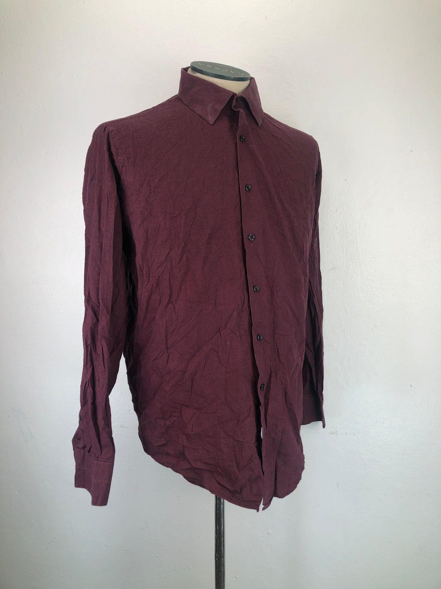 Camisa Rojo Vino Rayas Van Heusen