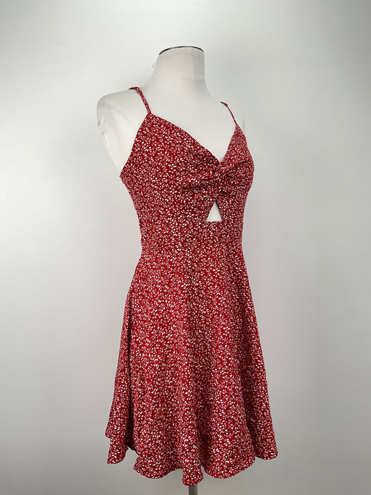 Vestido Rojo vino Floral Shein