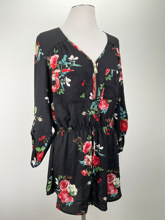 Vestido Negro Floral Stella Tweed