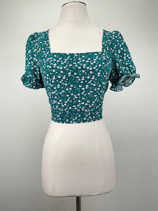 Blusa Verde Floral Shein