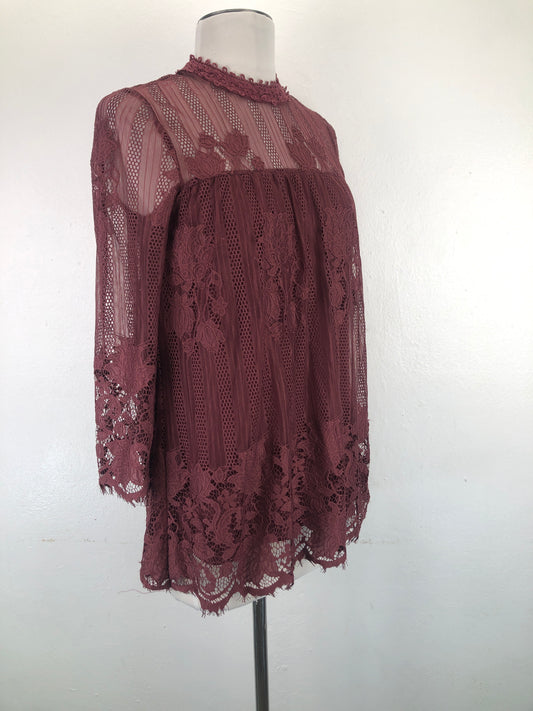 Blusa Rojo vino Floral Chance or Fate