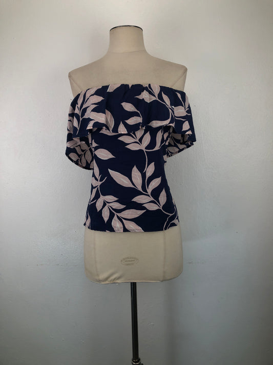 Top Azul marino de Flores Variangis