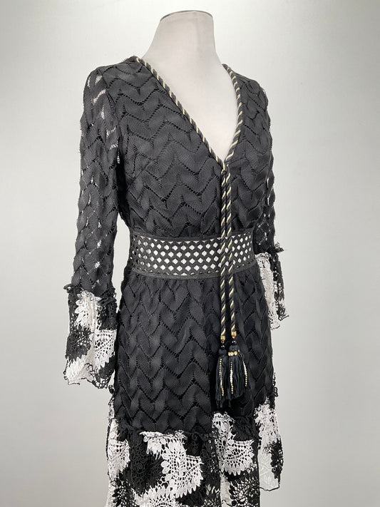 Vestido Negro Floral Azaka