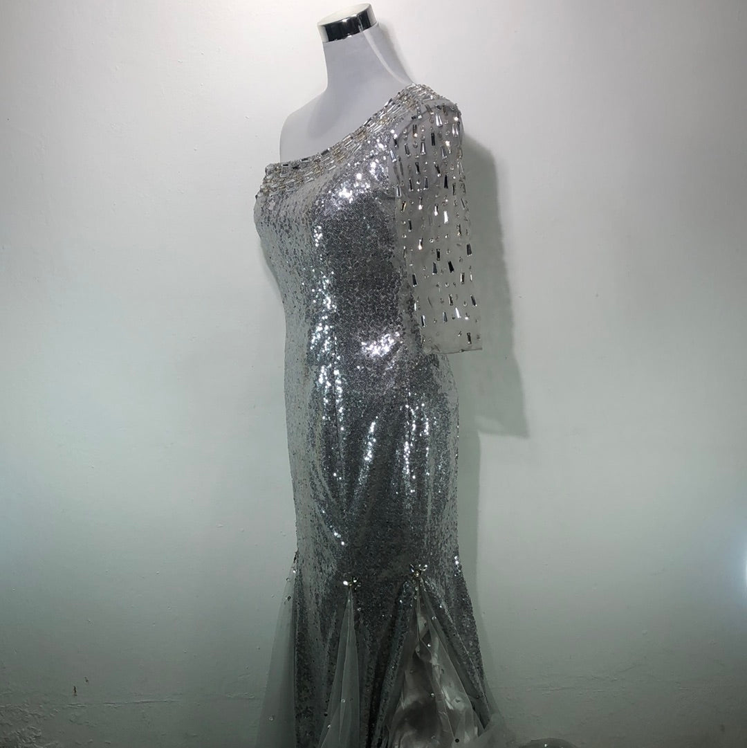 Vestido de Fiesta Plateado