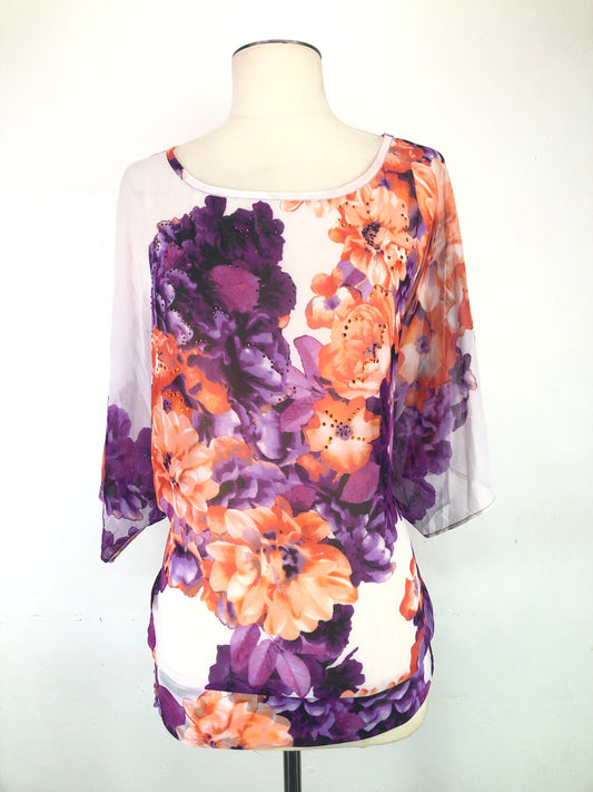 Blusa Multicolor de Floral Susan Graver