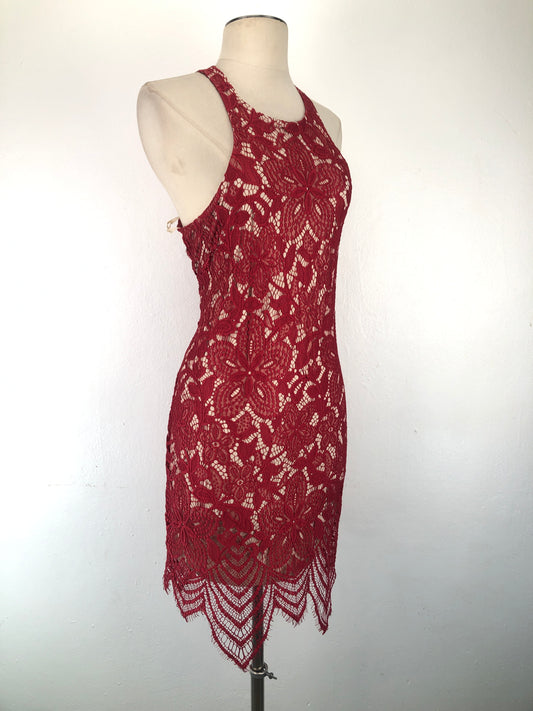 Vestido Rojo de Floral Express