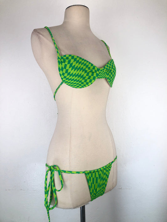 Trajer De Baño Verde Cuadro Frankies bikinis