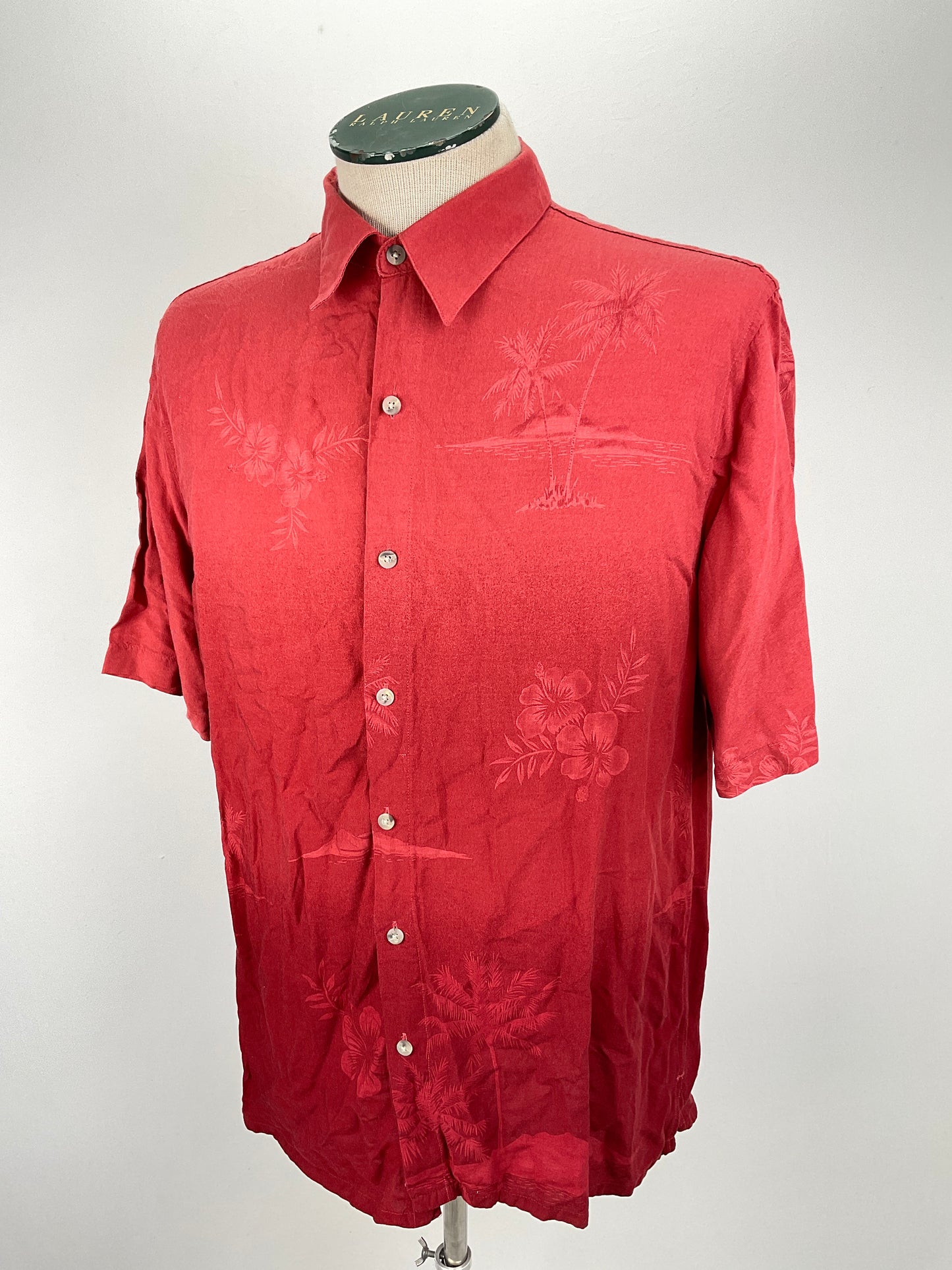 Camisa Rojo vino Floral Croft Barrow