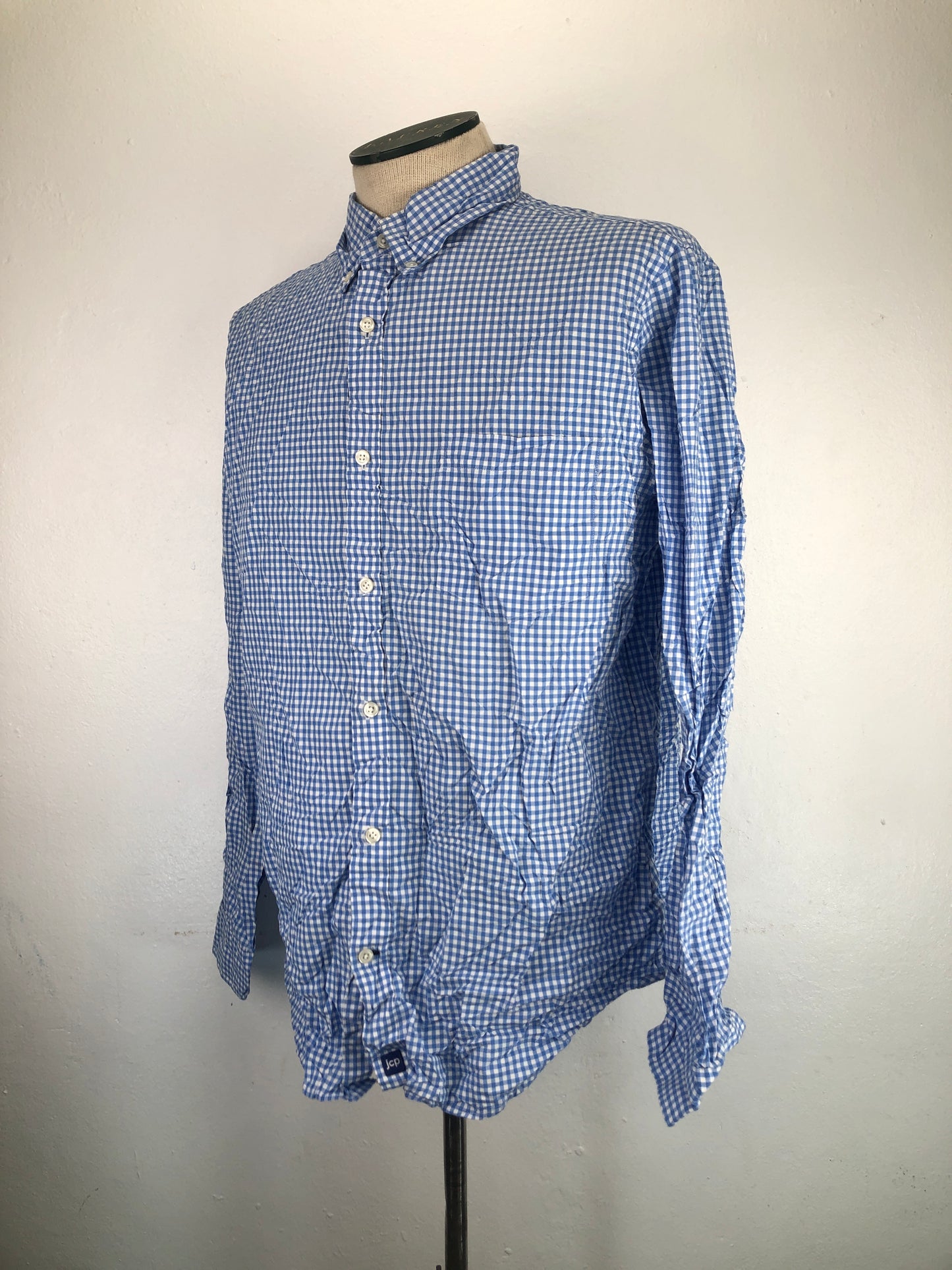 Camisa Azul Claro De Cuadro Jcp