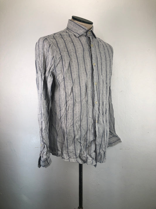 Camisa Gris de Rayas Modern Fit