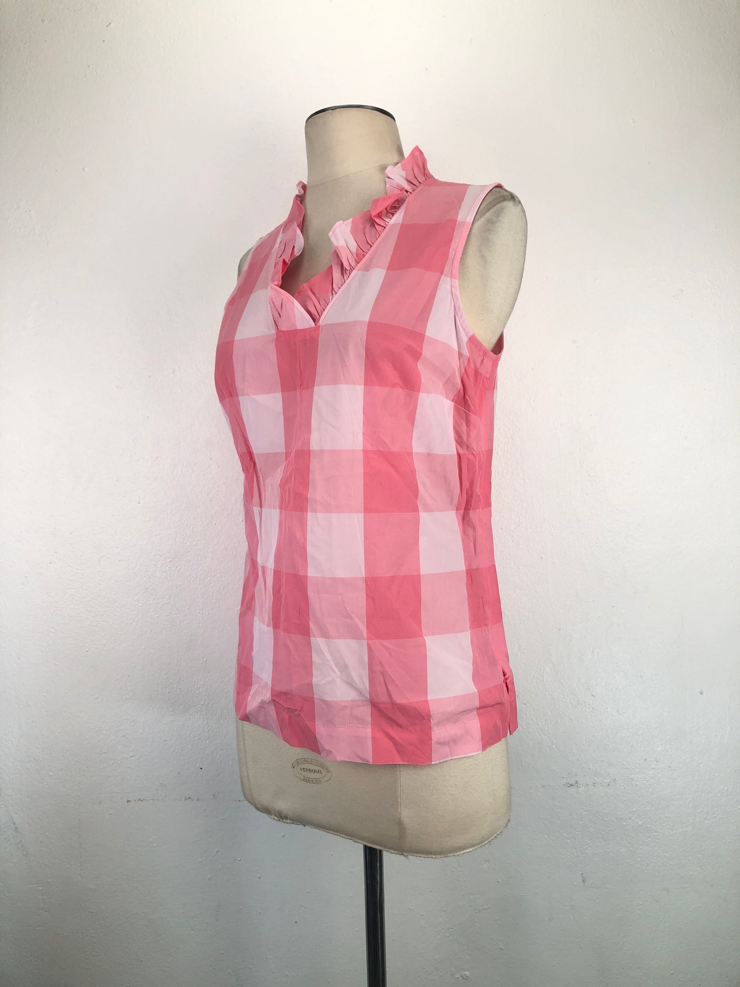 Blusa Rosado De Cuadro Talbots