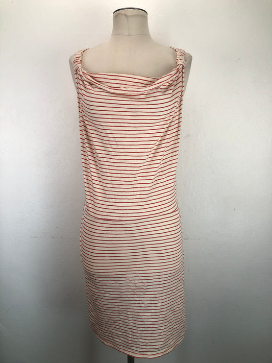 Vestido Crema de Rayas Banana Republic