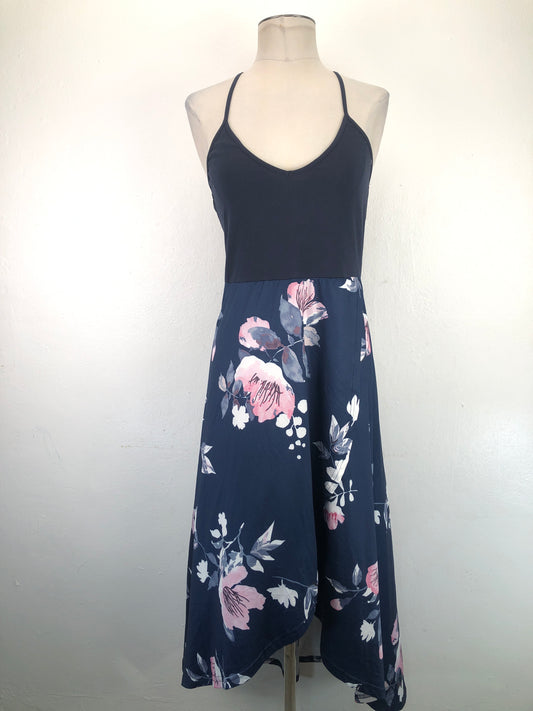 Vestido Azul marino Floral Variangis