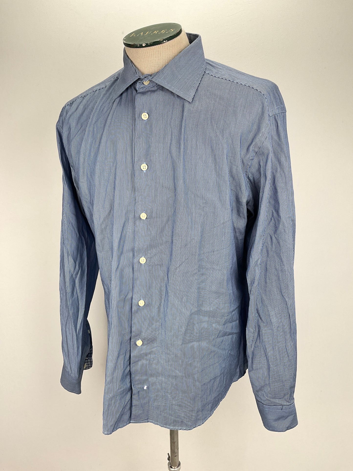 Camisa Gris Azulado de Rayas Egara
