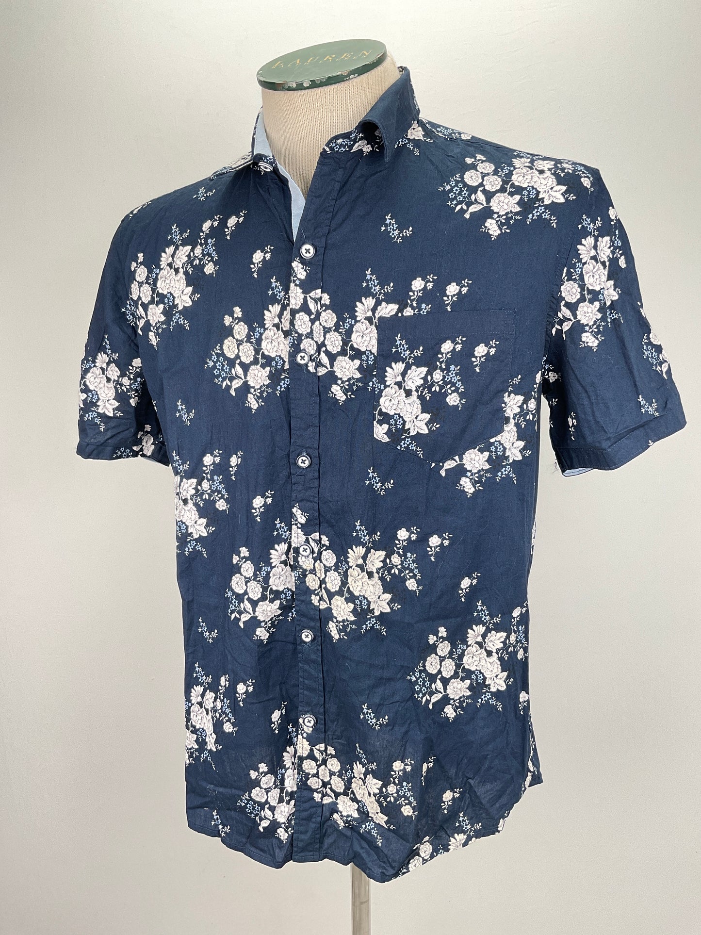Camisa Azul marino Floral Craft Flow