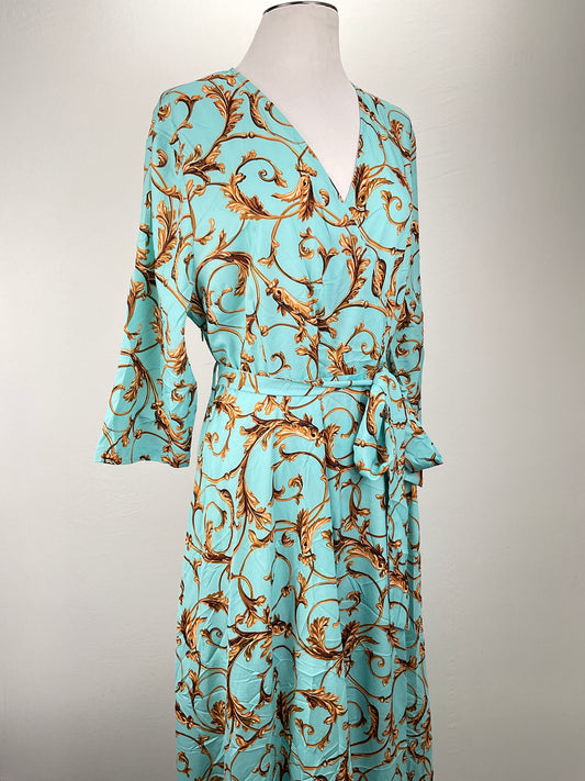 Vestido Turquesa Floral Sheilay