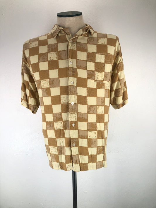 Camisa Crema de Cuadro Massive