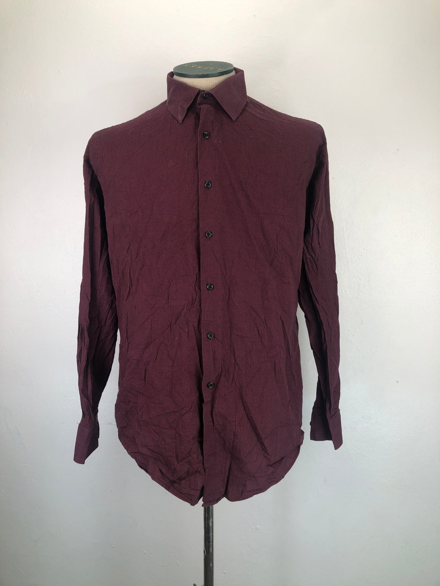 Camisa Rojo Vino Rayas Van Heusen