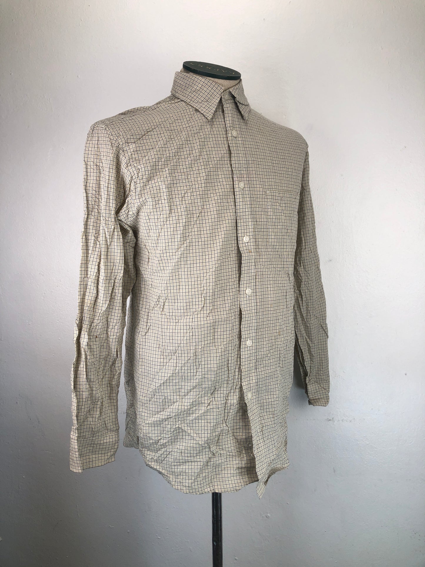 Camisa Crema De cuadro Hony Kony Grand