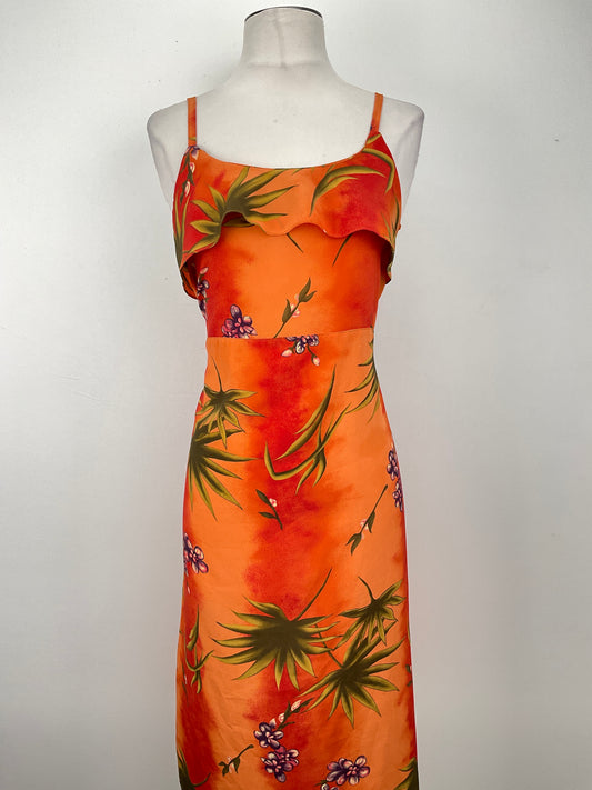 Vestido Naranja Floral Variangis
