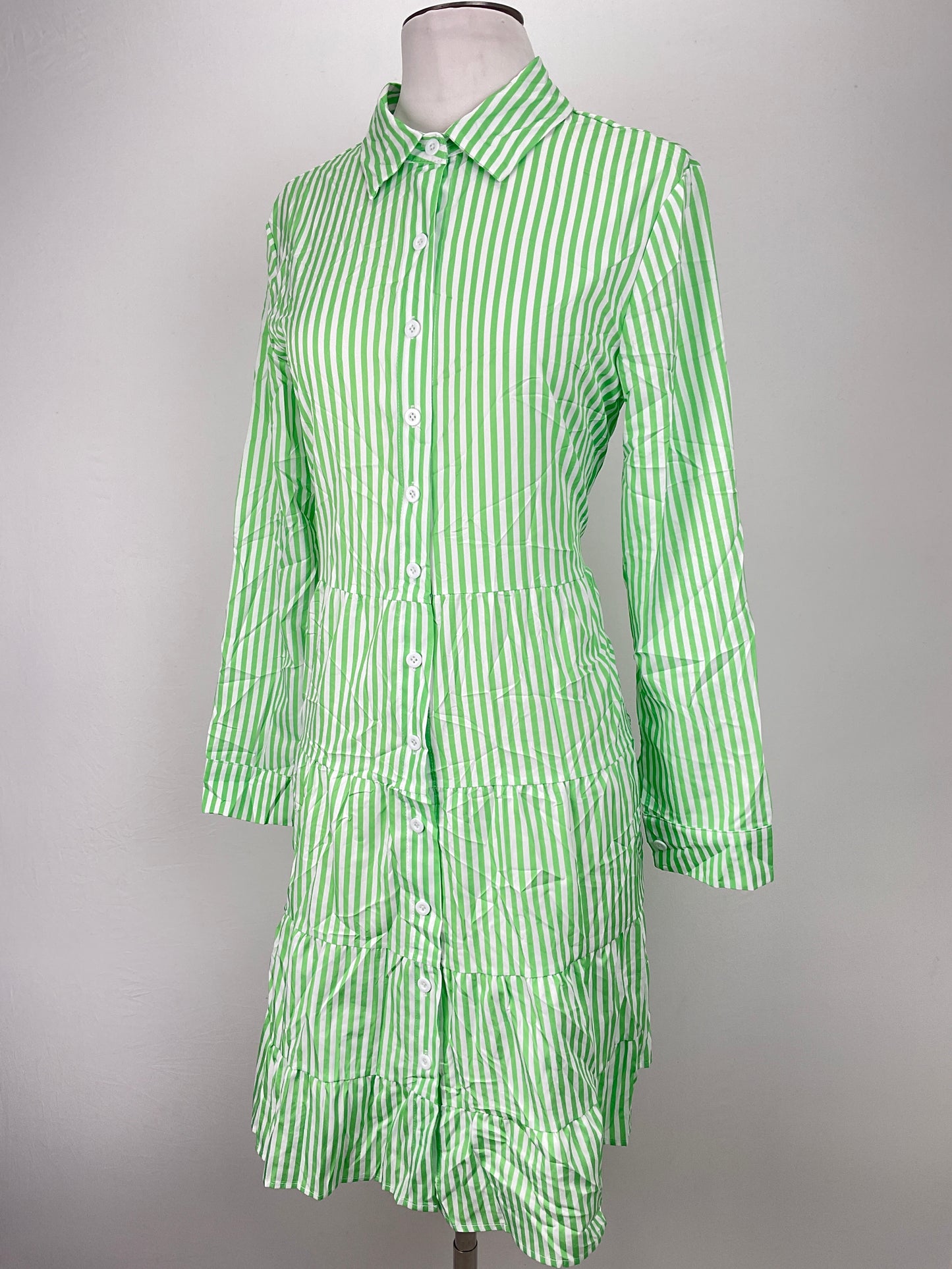 Vestido Camisero Verde de Rayas Variangis